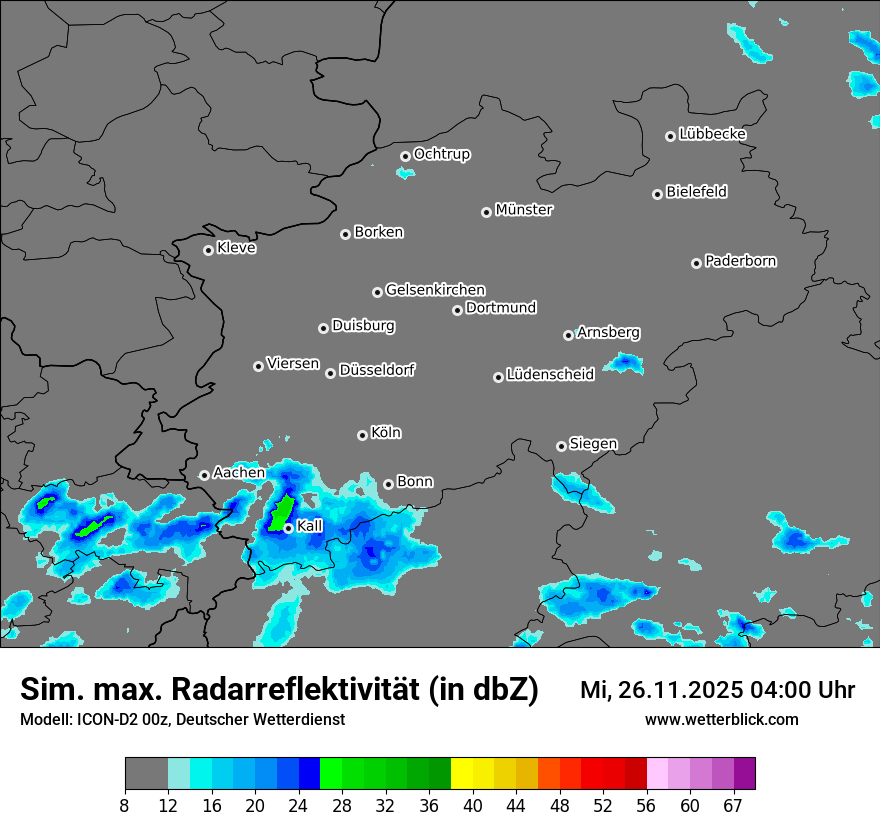 Modellkarten Simuliertes Radarbild