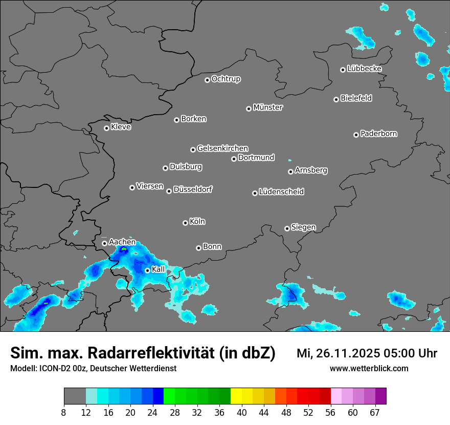 Modellkarten Simuliertes Radarbild