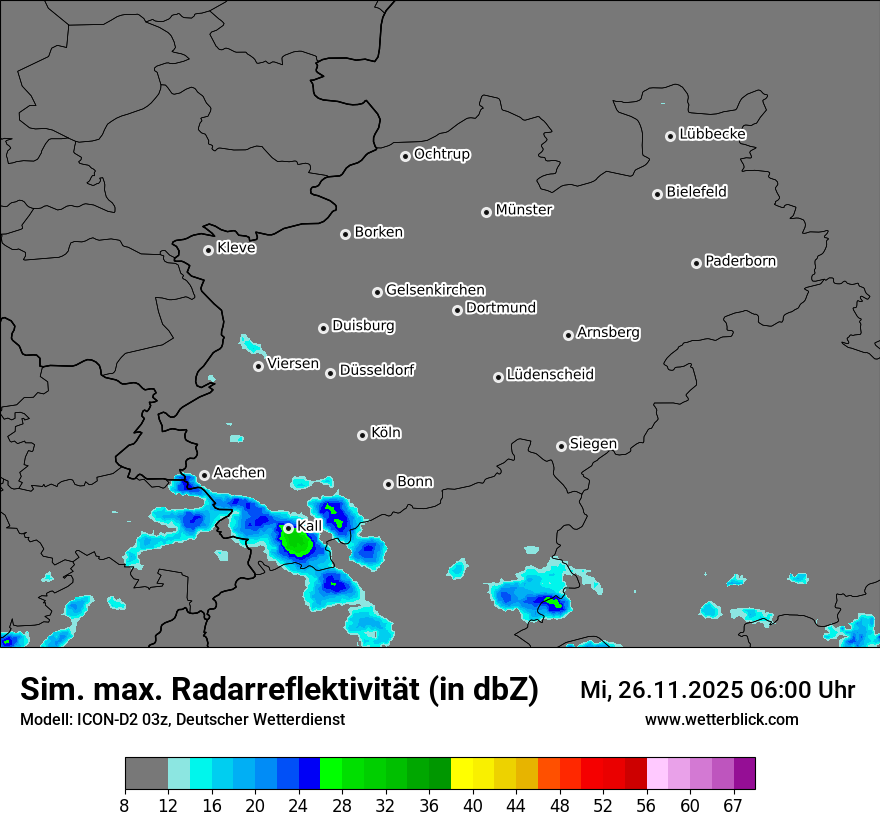 Modellkarten Simuliertes Radarbild