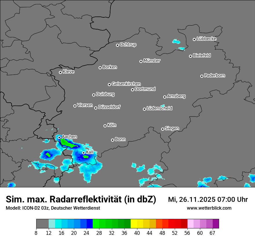 Modellkarten Simuliertes Radarbild