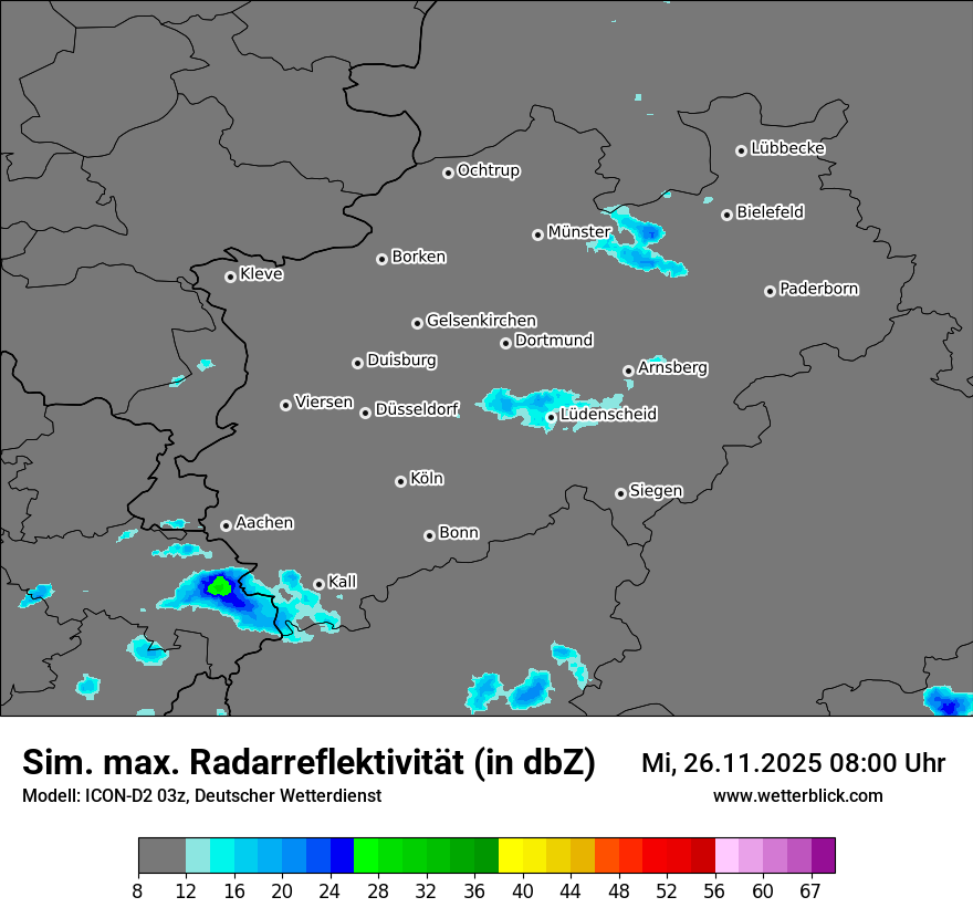 Modellkarten Simuliertes Radarbild