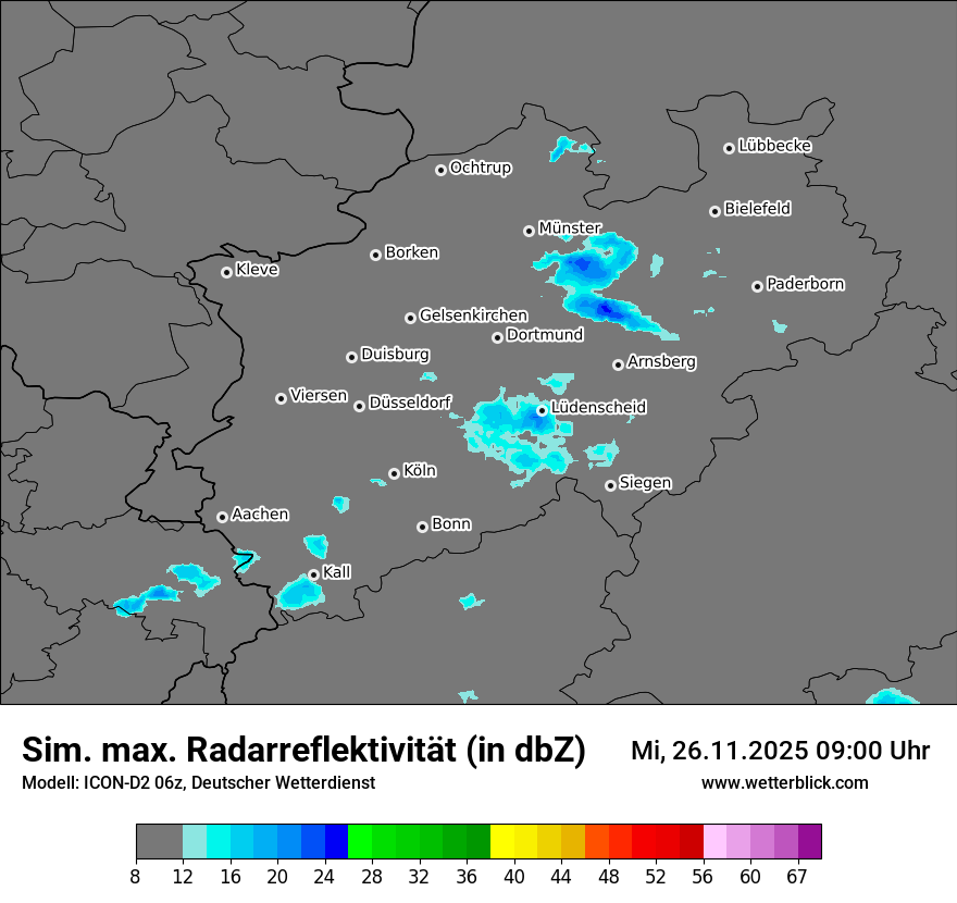 Modellkarten Simuliertes Radarbild