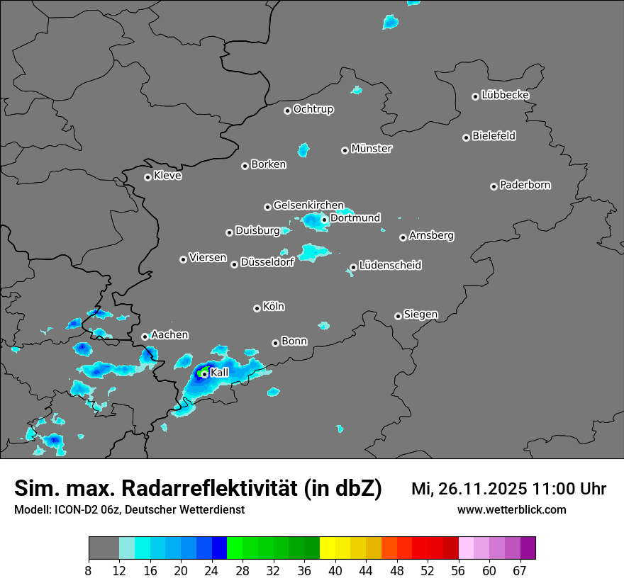 Modellkarten Simuliertes Radarbild