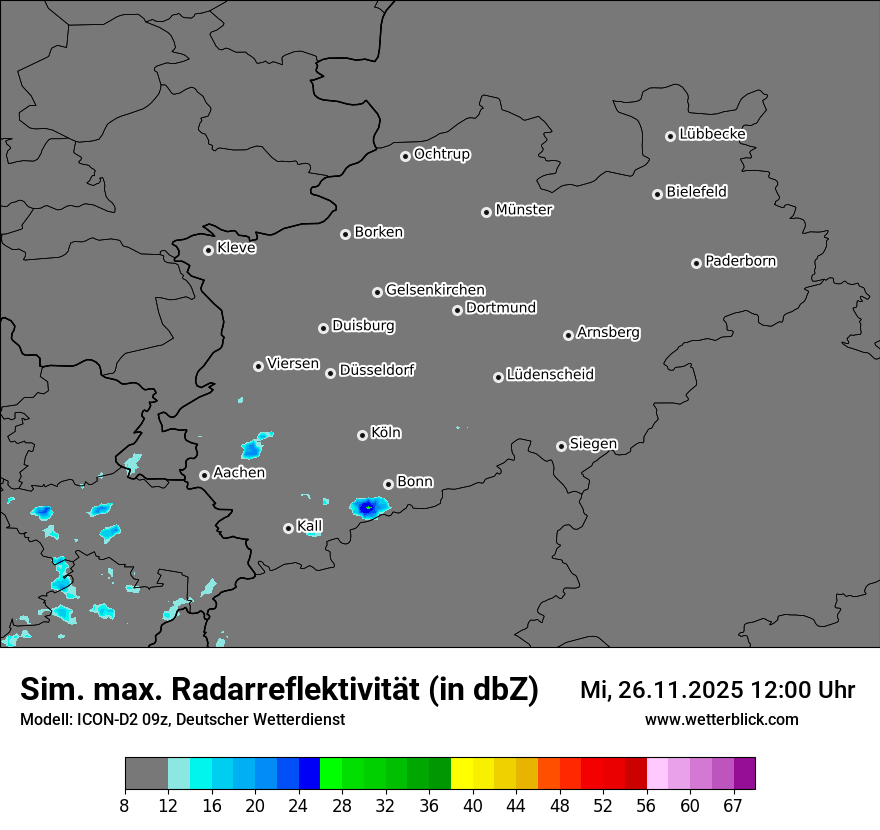 Modellkarten Simuliertes Radarbild