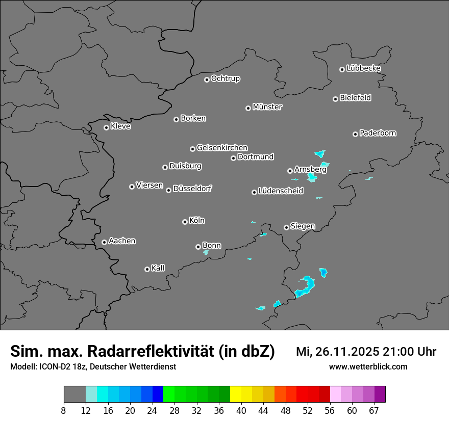 Modellkarten Simuliertes Radarbild