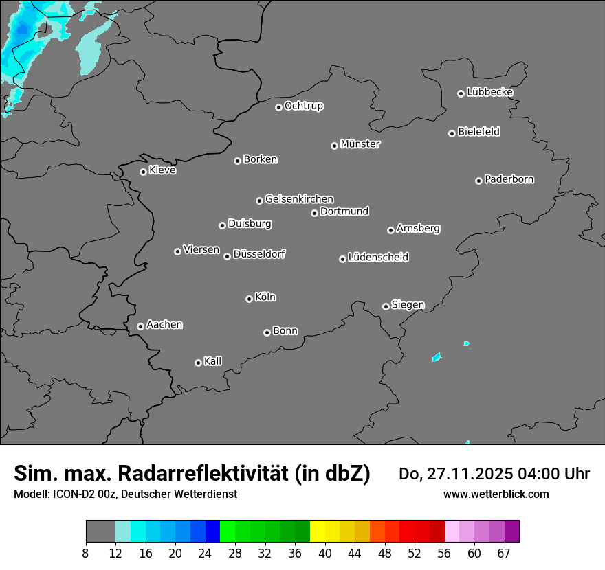 Modellkarten Simuliertes Radarbild