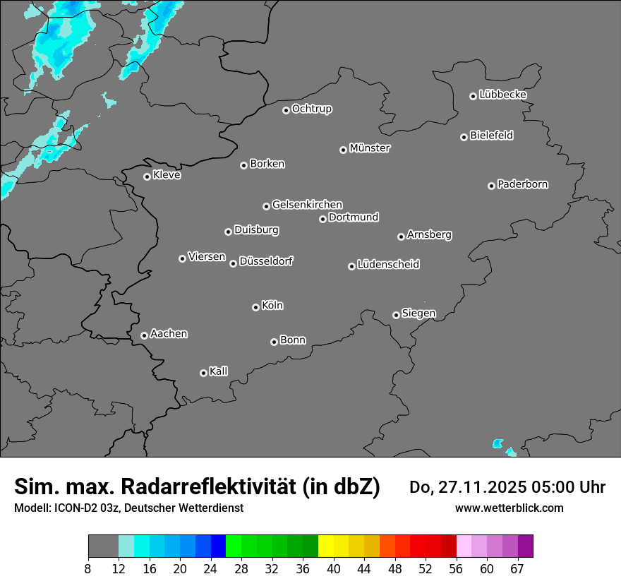 Modellkarten Simuliertes Radarbild