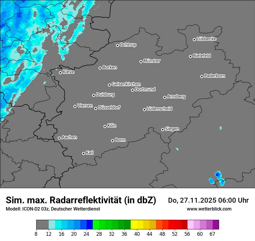 Modellkarten Simuliertes Radarbild