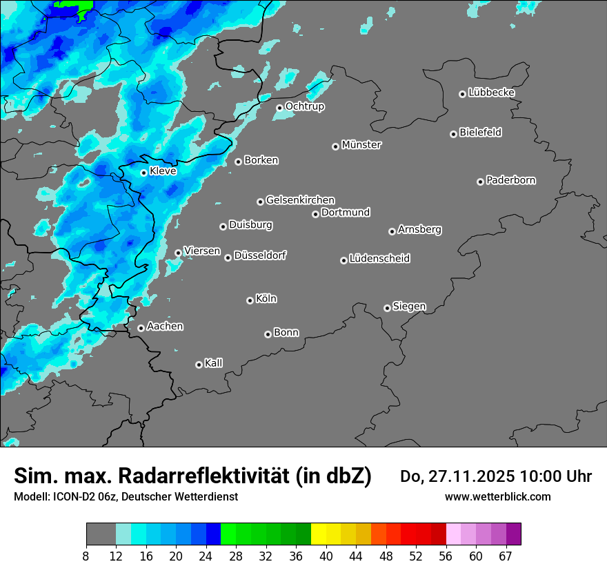 Modellkarten Simuliertes Radarbild