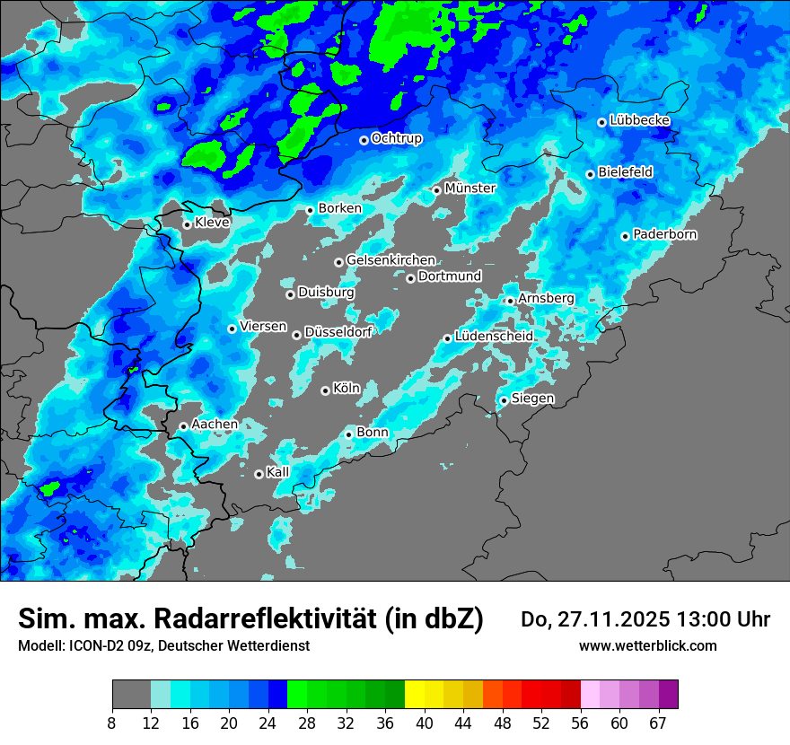 Modellkarten Simuliertes Radarbild