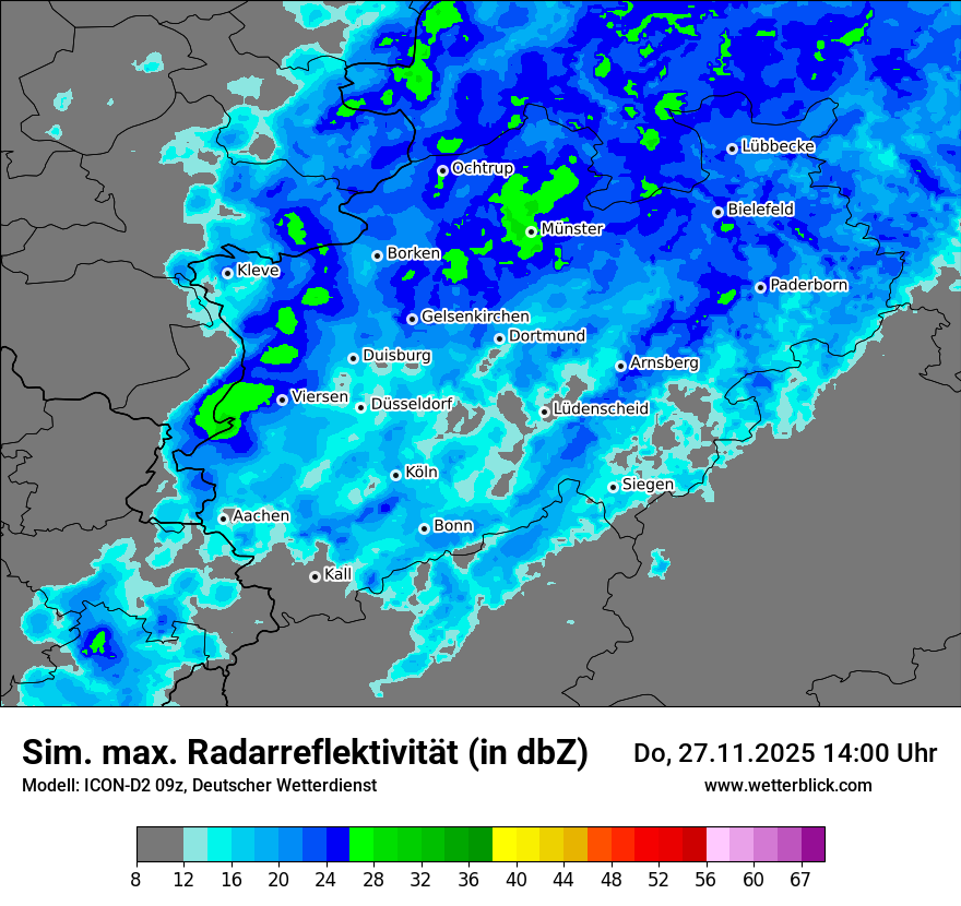 Modellkarten Simuliertes Radarbild