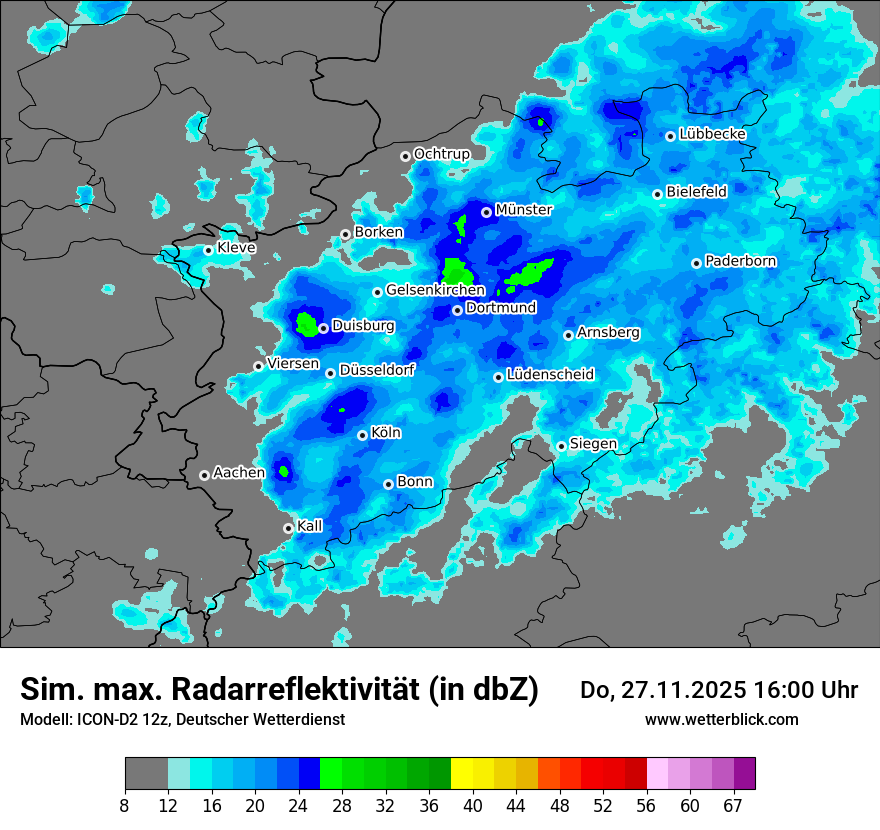 Modellkarten Simuliertes Radarbild