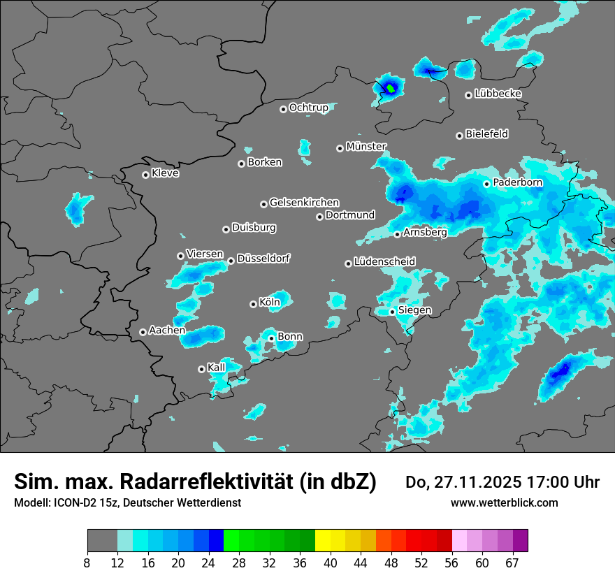 Modellkarten Simuliertes Radarbild