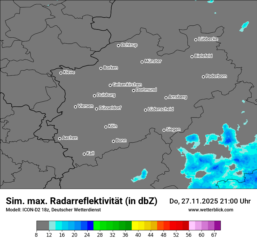 Modellkarten Simuliertes Radarbild