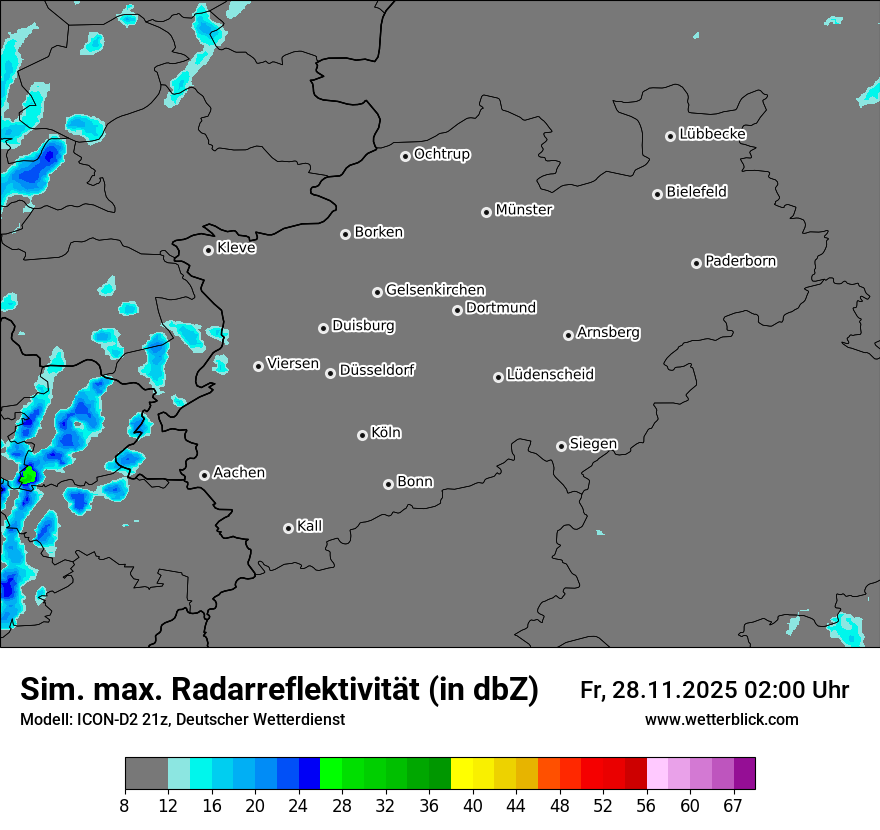 Modellkarten Simuliertes Radarbild