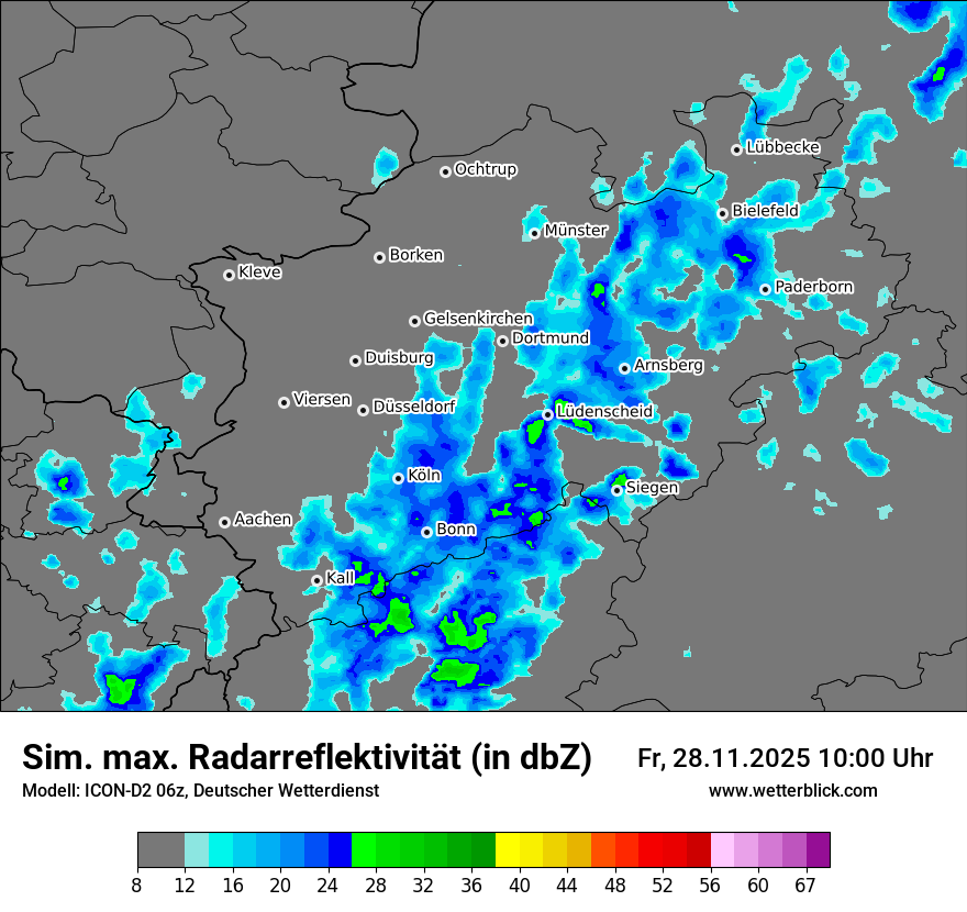 Modellkarten Simuliertes Radarbild