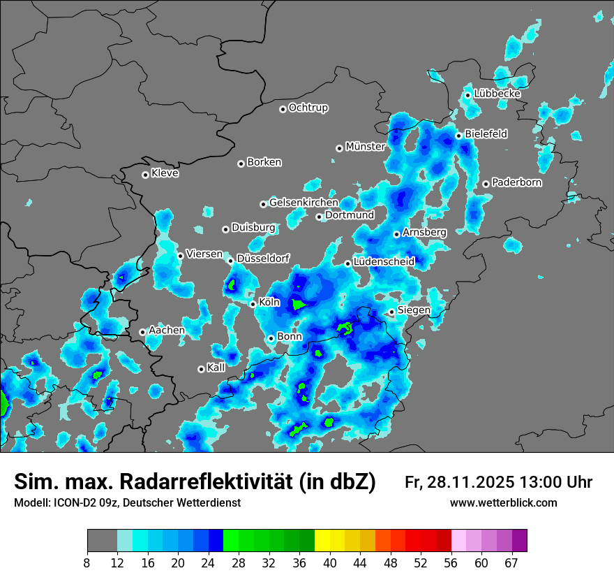 Modellkarten Simuliertes Radarbild
