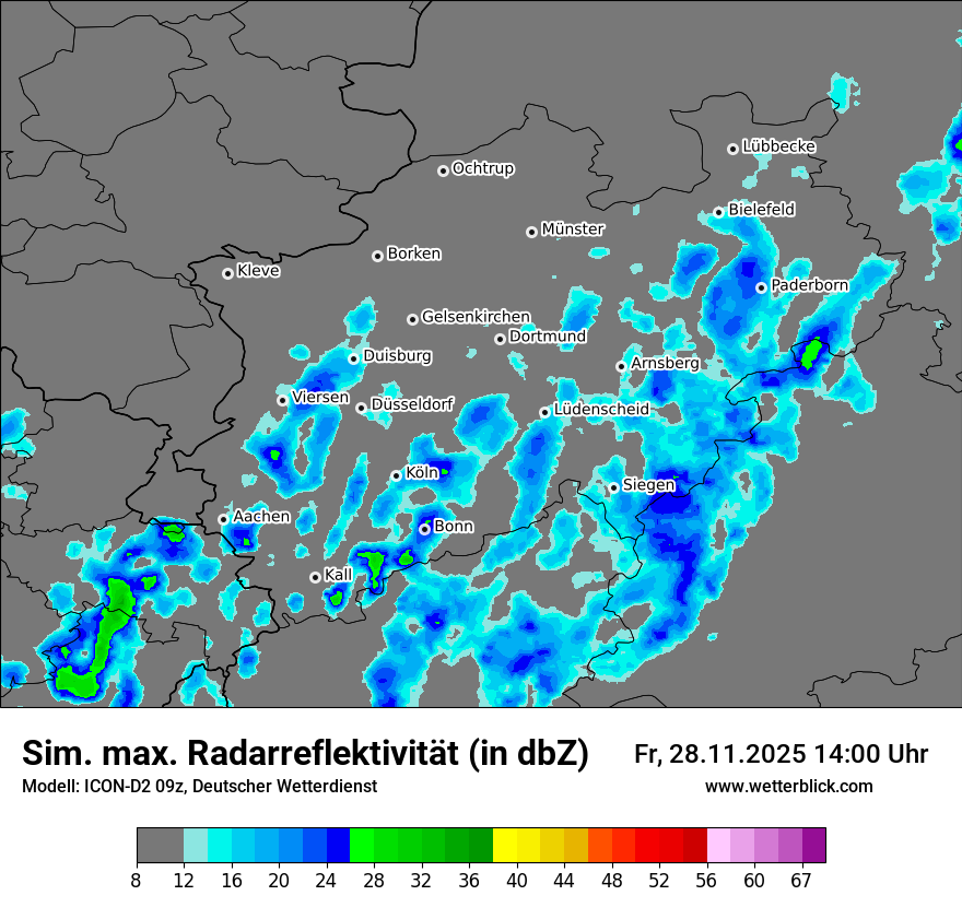 Modellkarten Simuliertes Radarbild