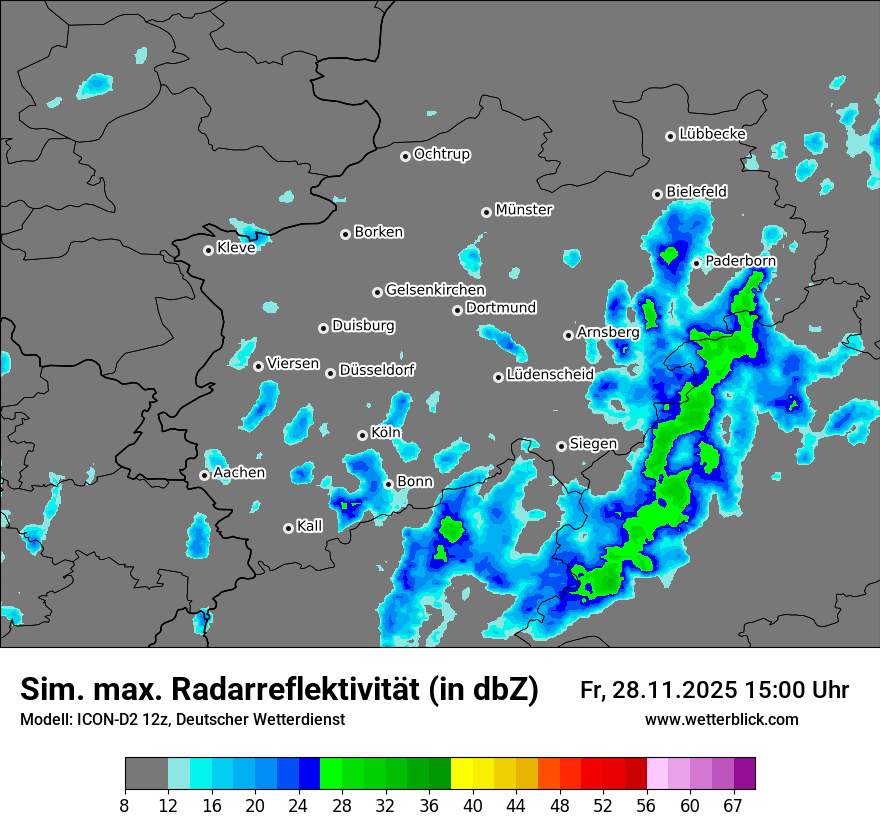 Modellkarten Simuliertes Radarbild