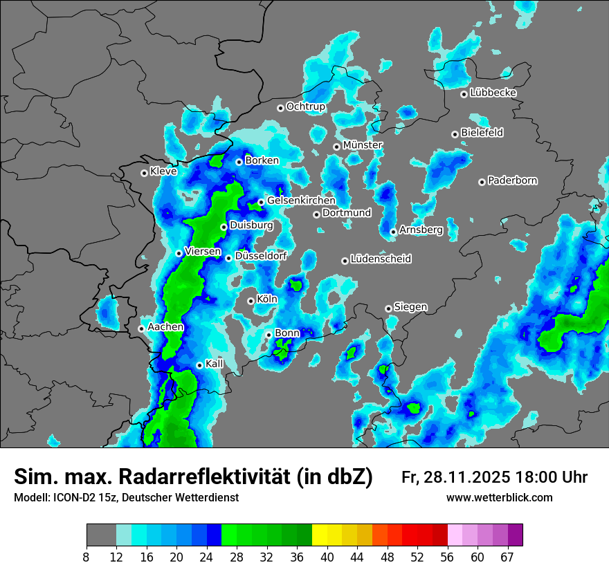Modellkarten Simuliertes Radarbild