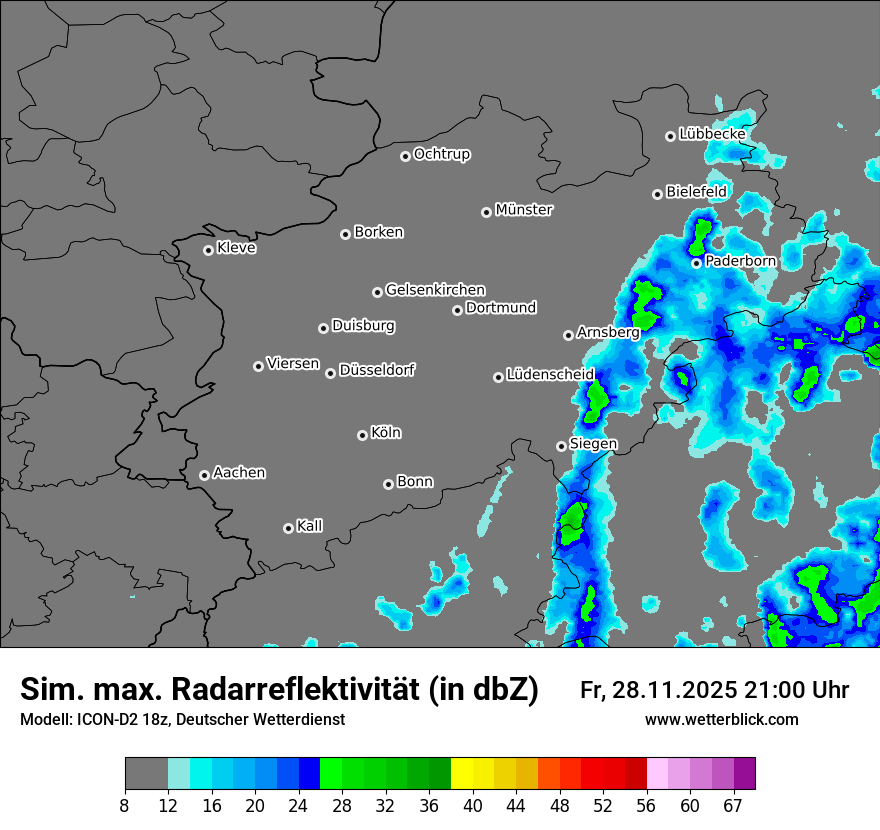 Modellkarten Simuliertes Radarbild