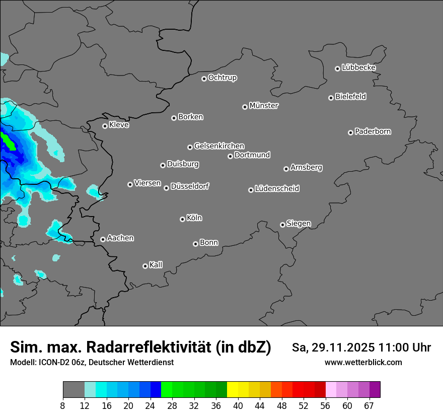 Modellkarten Simuliertes Radarbild