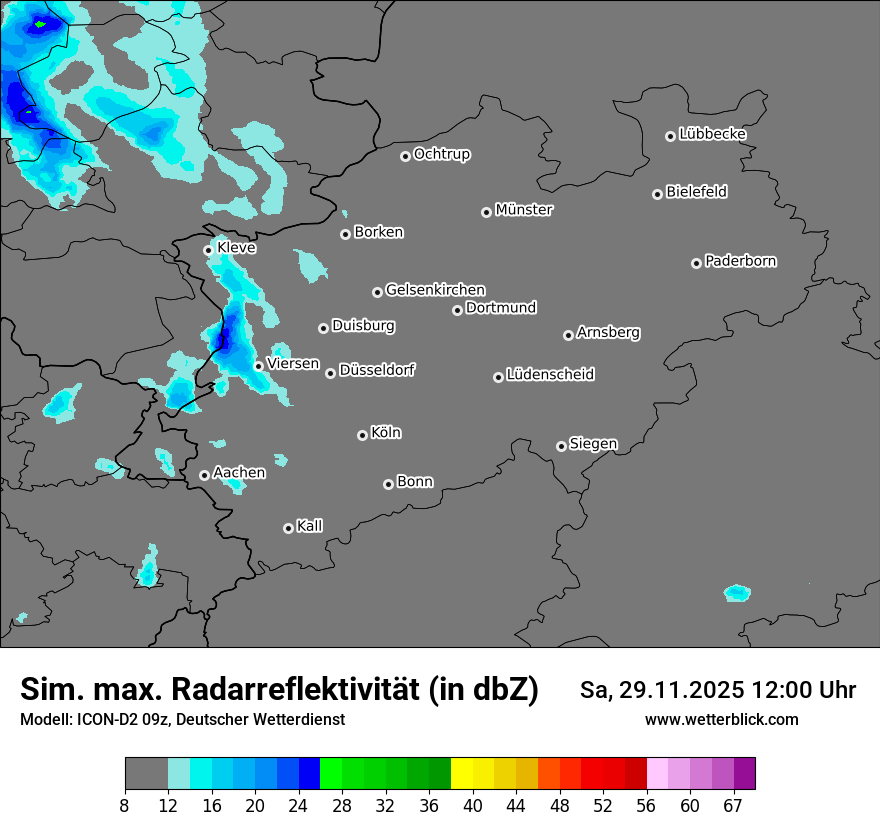 Modellkarten Simuliertes Radarbild