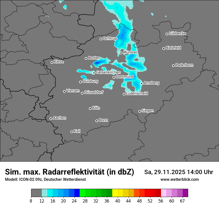 Modellkarten Simuliertes Radarbild