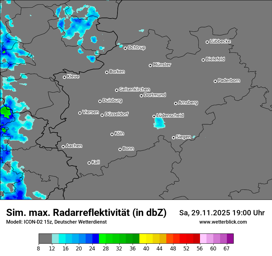 Modellkarten Simuliertes Radarbild