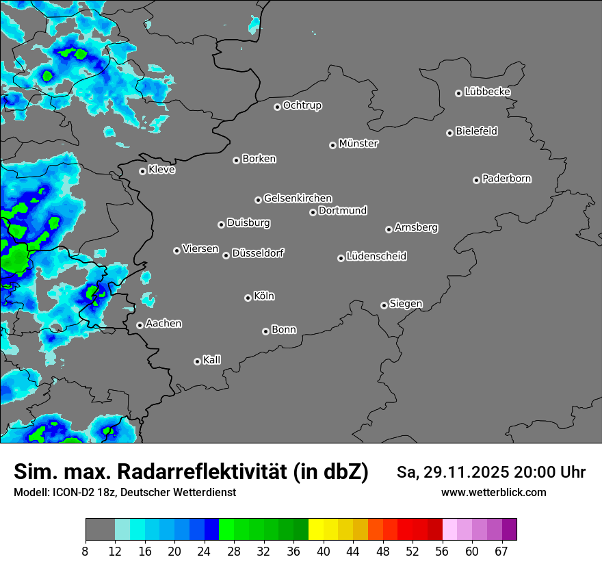 Modellkarten Simuliertes Radarbild
