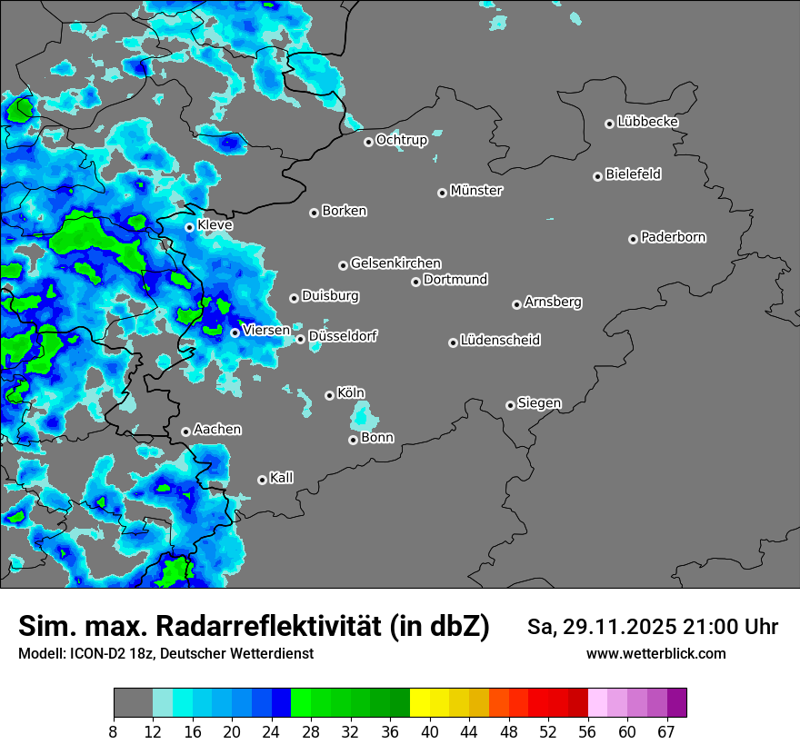 Modellkarten Simuliertes Radarbild