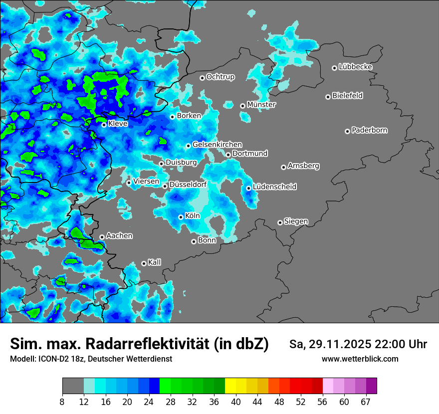 Modellkarten Simuliertes Radarbild