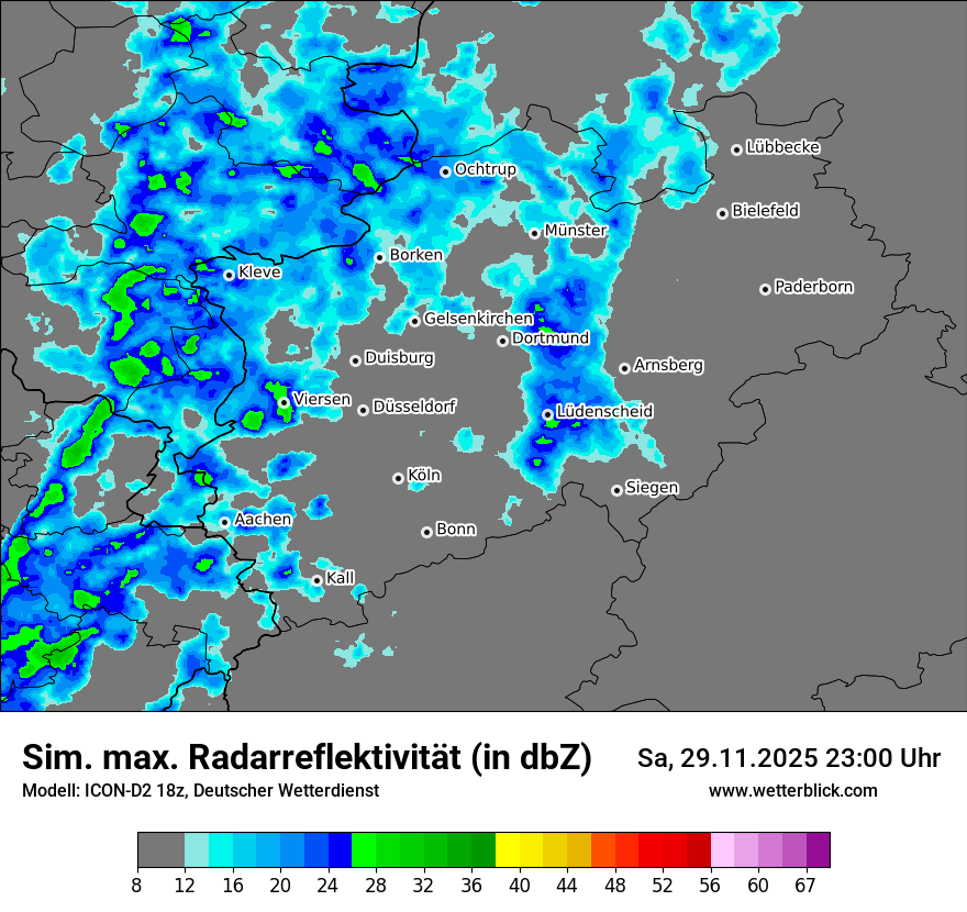Modellkarten Simuliertes Radarbild