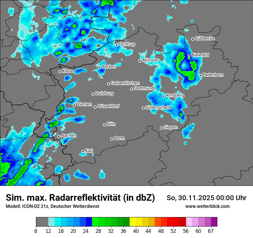 Modellkarten Simuliertes Radarbild