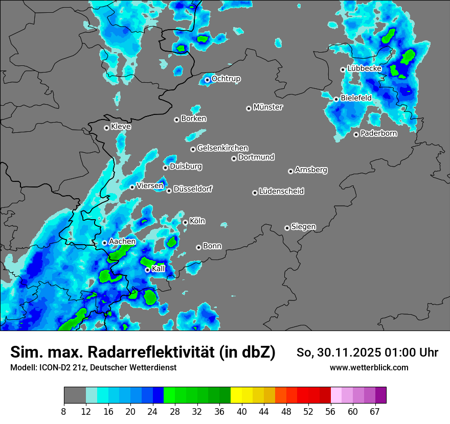 Modellkarten Simuliertes Radarbild
