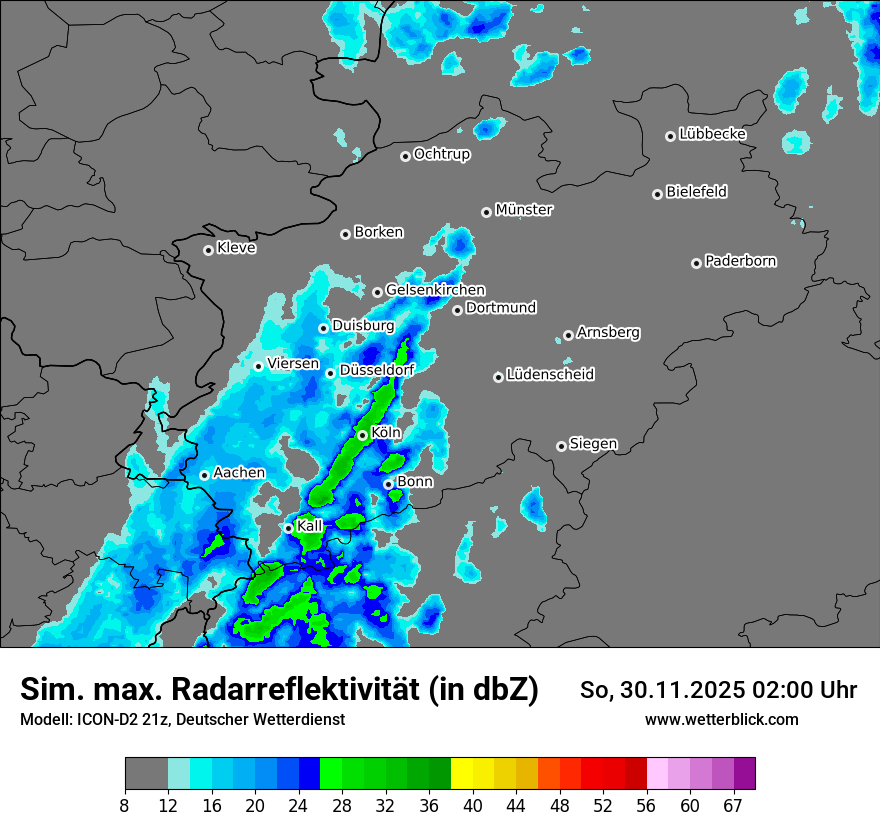 Modellkarten Simuliertes Radarbild