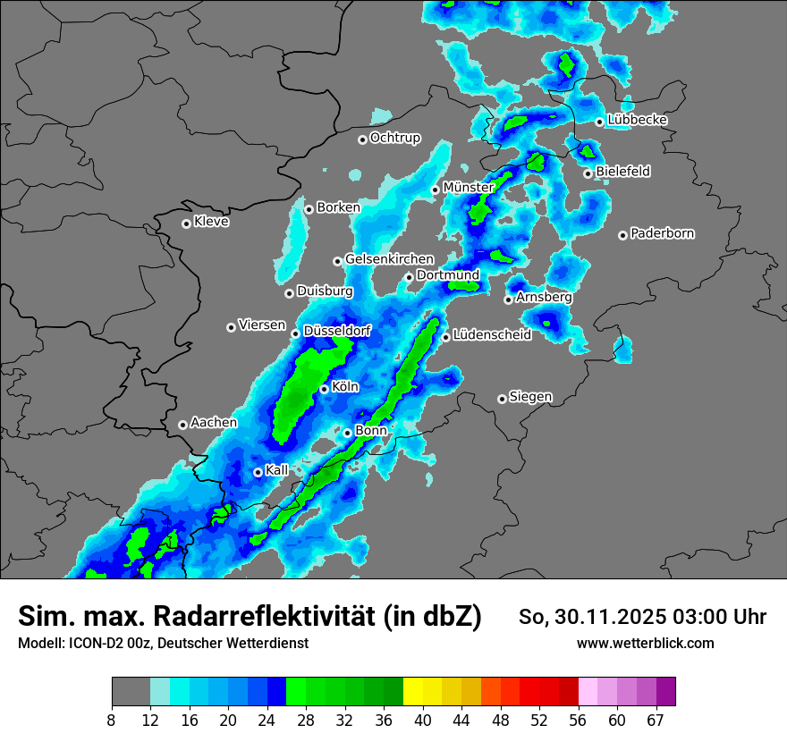 Modellkarten Simuliertes Radarbild