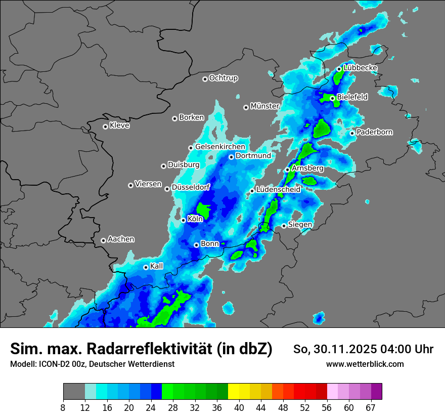 Modellkarten Simuliertes Radarbild