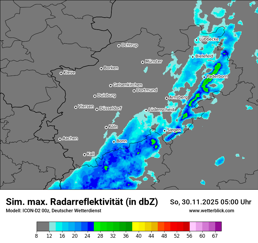 Modellkarten Simuliertes Radarbild