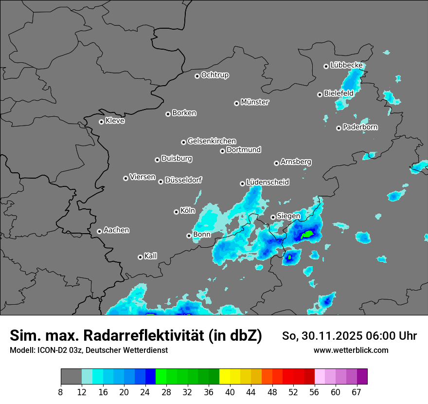 Modellkarten Simuliertes Radarbild