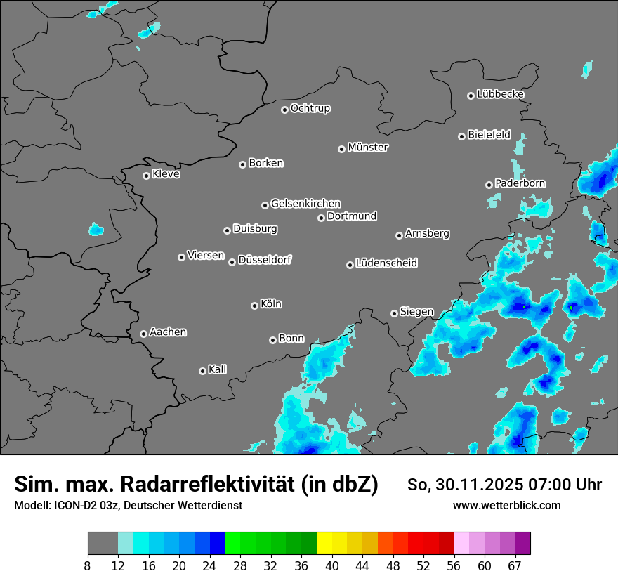 Modellkarten Simuliertes Radarbild