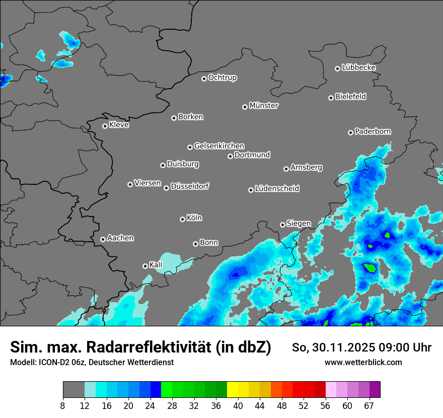 Modellkarten Simuliertes Radarbild