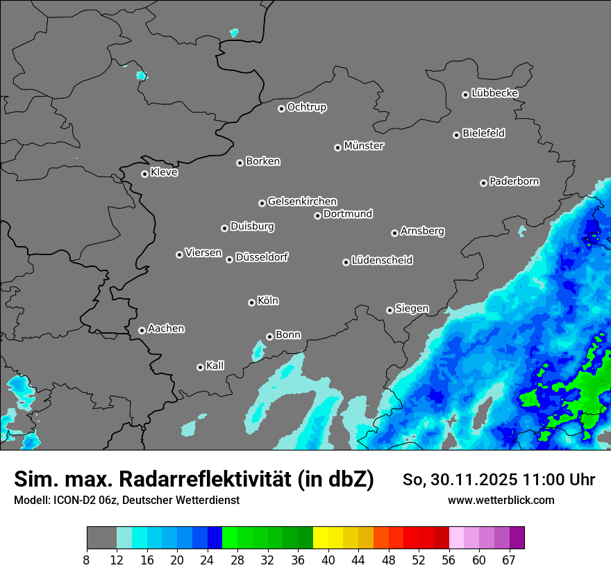 Modellkarten Simuliertes Radarbild