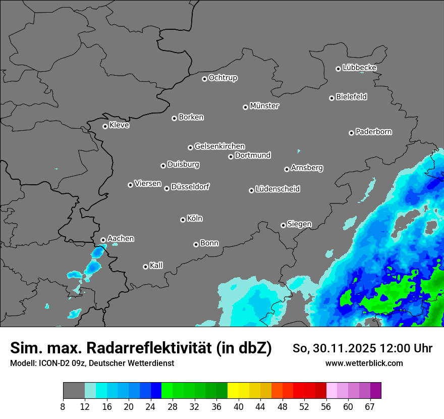 Modellkarten Simuliertes Radarbild