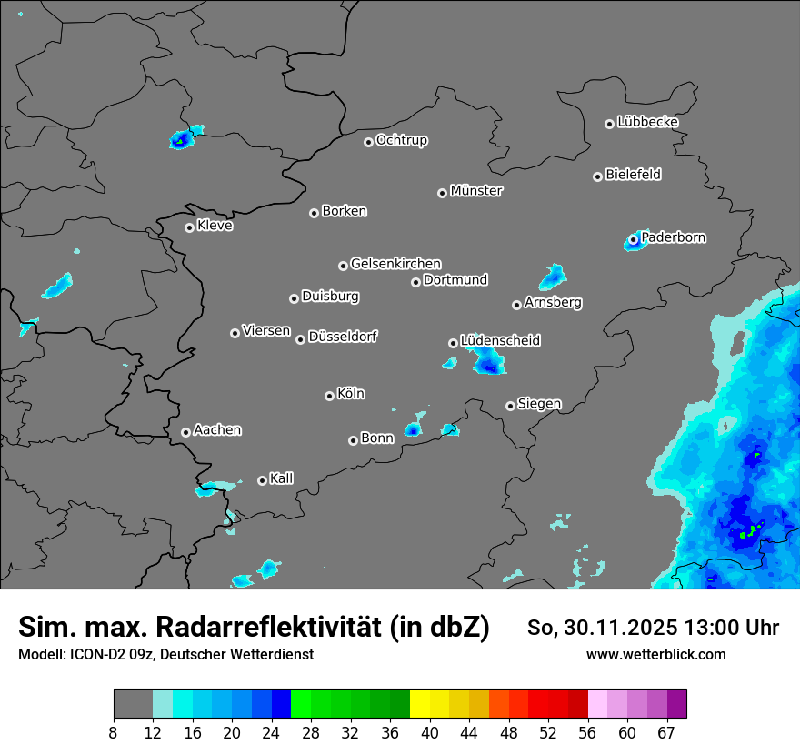 Modellkarten Simuliertes Radarbild