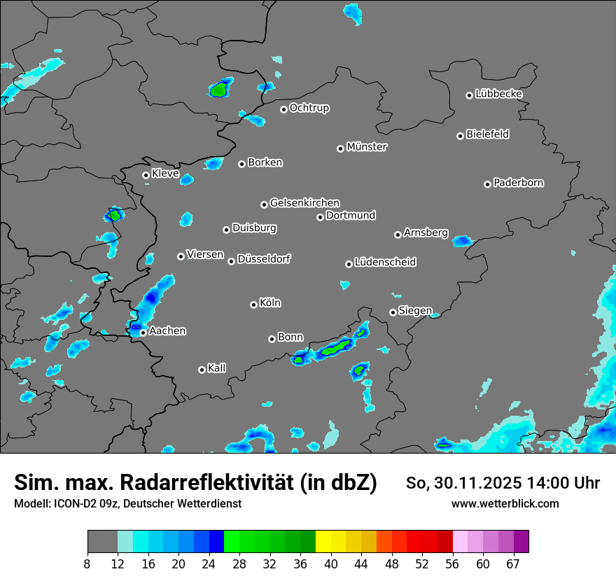 Modellkarten Simuliertes Radarbild