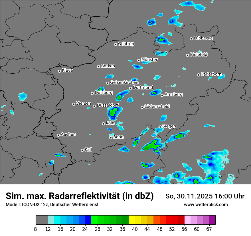 Modellkarten Simuliertes Radarbild