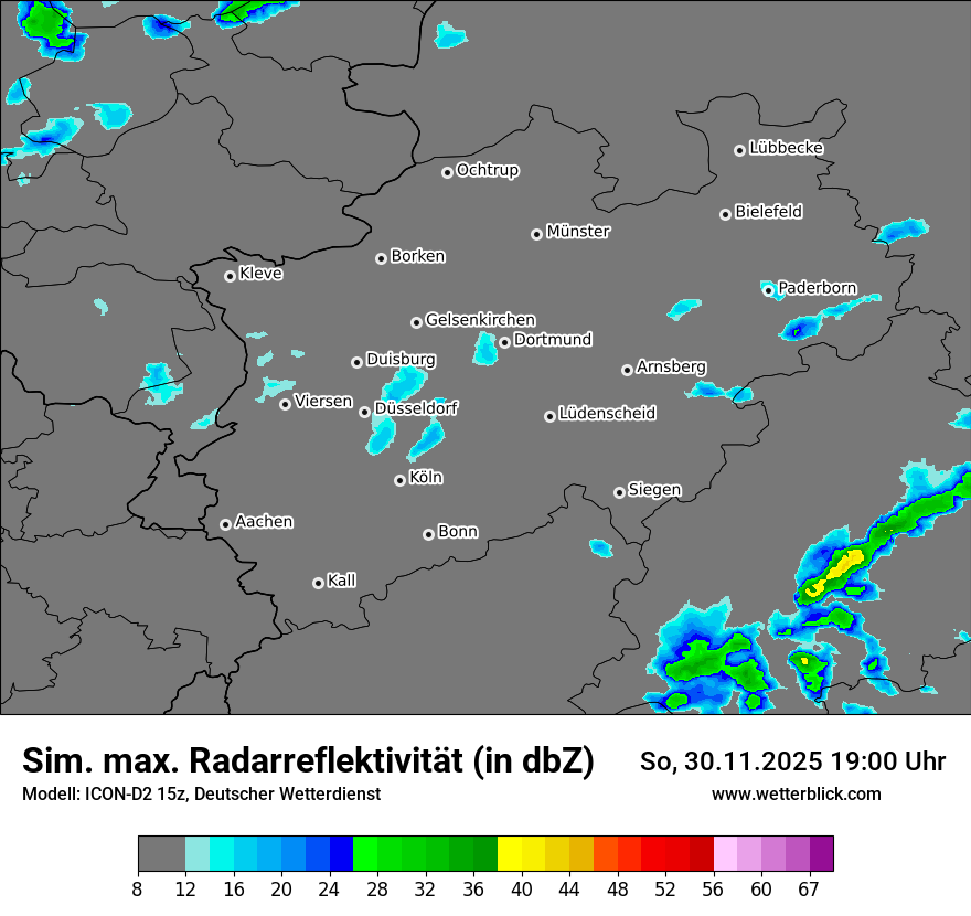 Modellkarten Simuliertes Radarbild