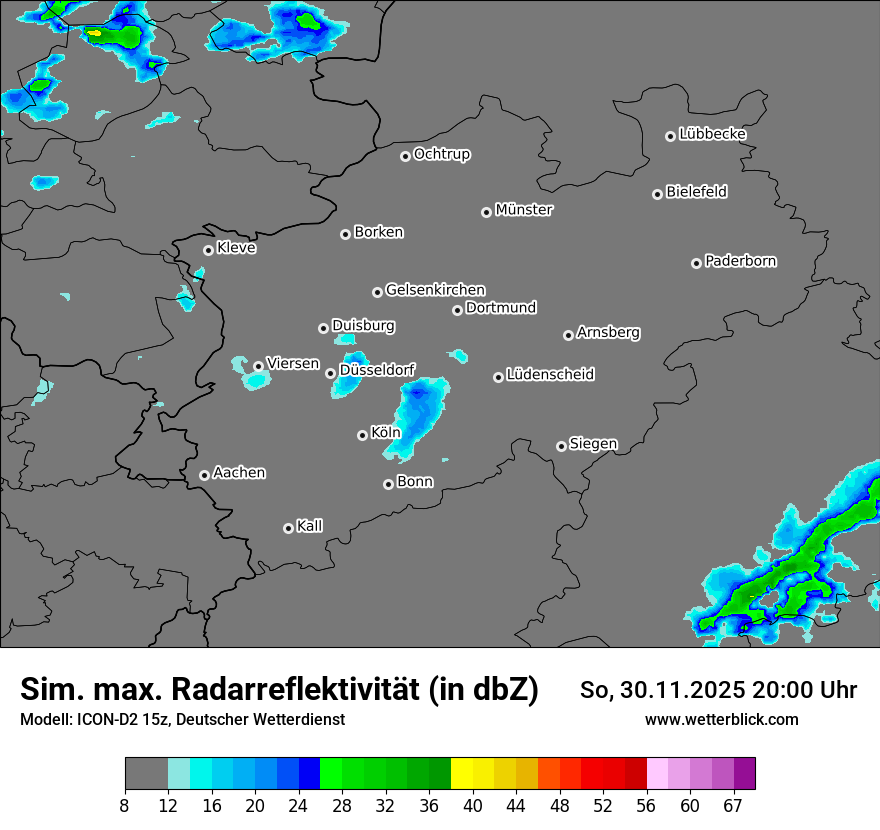 Modellkarten Simuliertes Radarbild