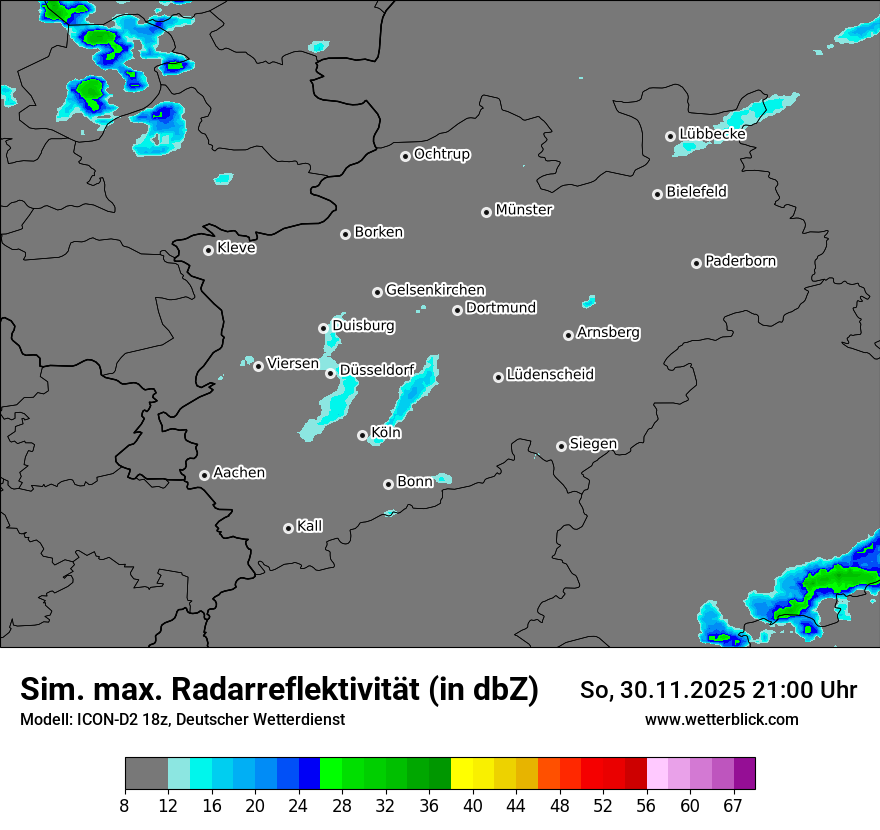 Modellkarten Simuliertes Radarbild